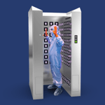UV222 Booth – filtered far-UVC 222 nm, cleanroom – personnel entry